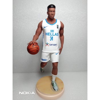 20 cm Resin figure Giannis Antetokounmpo handpainted Greek National Team Eurobasket 2022 